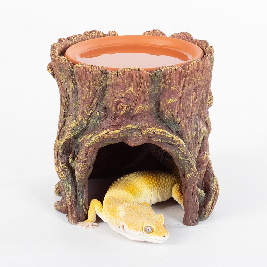 ReptiZoo Humid Tree Stump Hideout and Dish