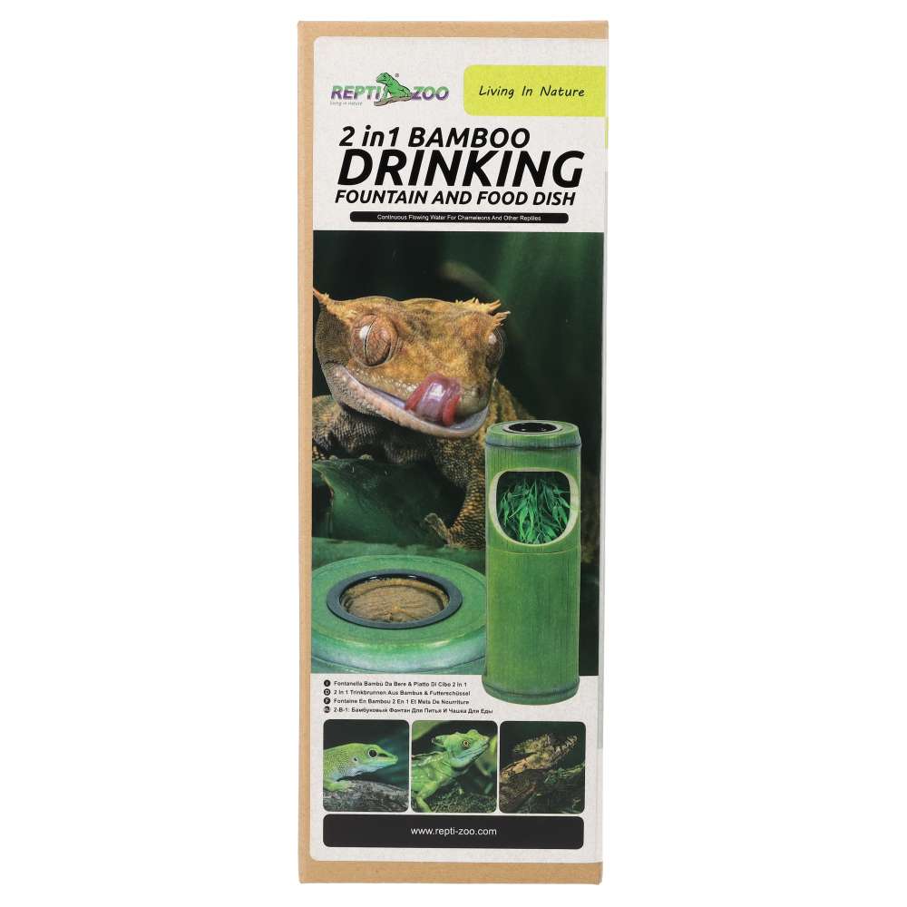 ReptiZoo 2in1 Bamboo Drinking Fountain & Food Dish