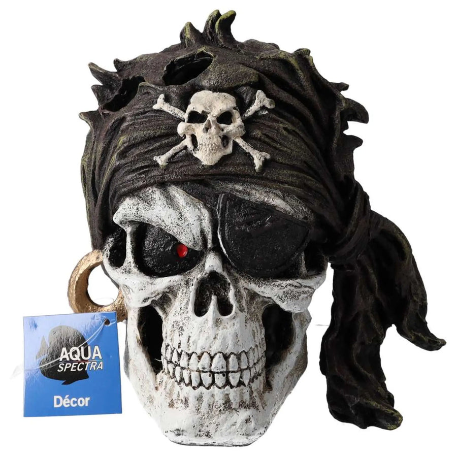 Aquaspectra Pirate Skull Black Bandana 17.5X15.5X18Cm Aquatic Supplies