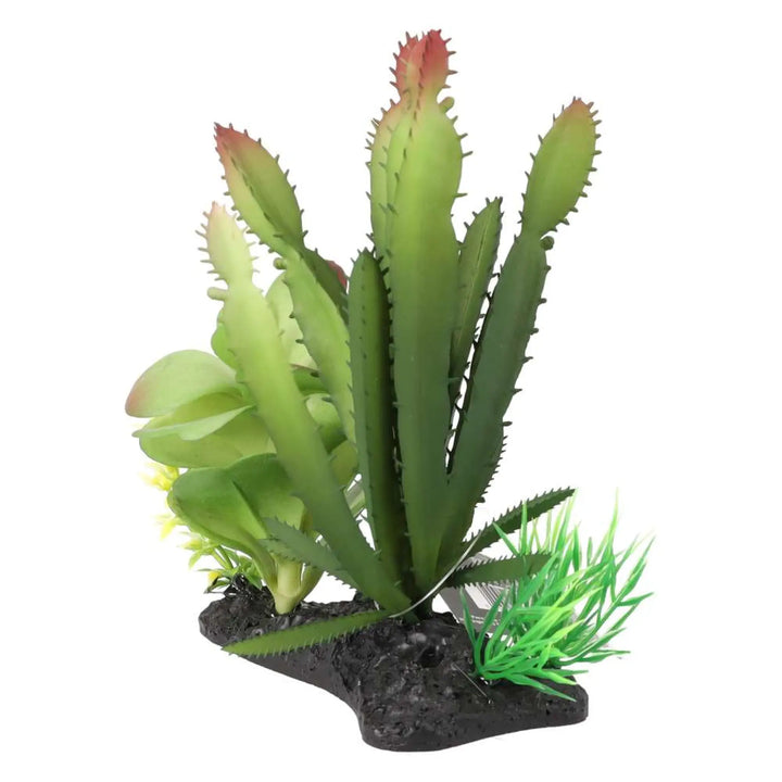 Prorep Artificial Euphorbia Plant On Log Decor