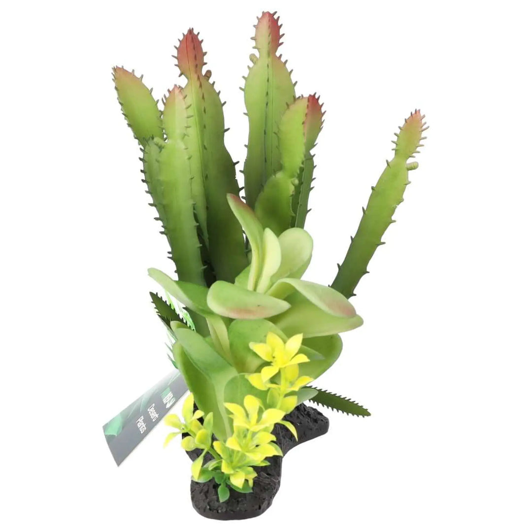 Prorep Artificial Euphorbia Plant On Log Decor