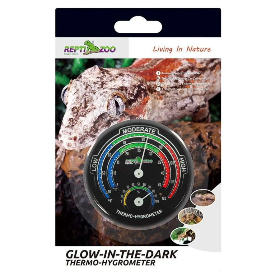 Reptizoo Dial Thermo-Hygrometer Glow-In-Dark Heating