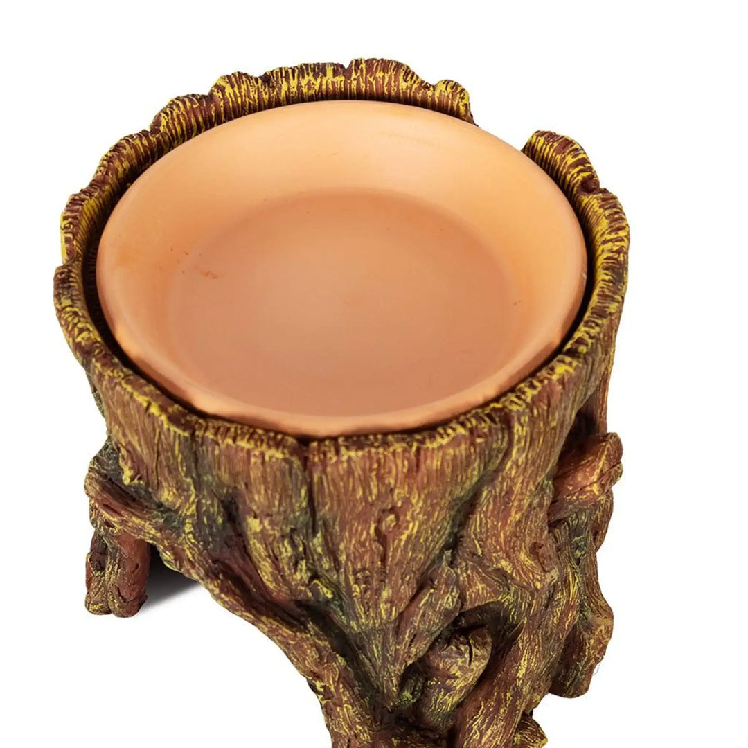 Reptizoo Humid Tree Stump Hideout And Dish Decor