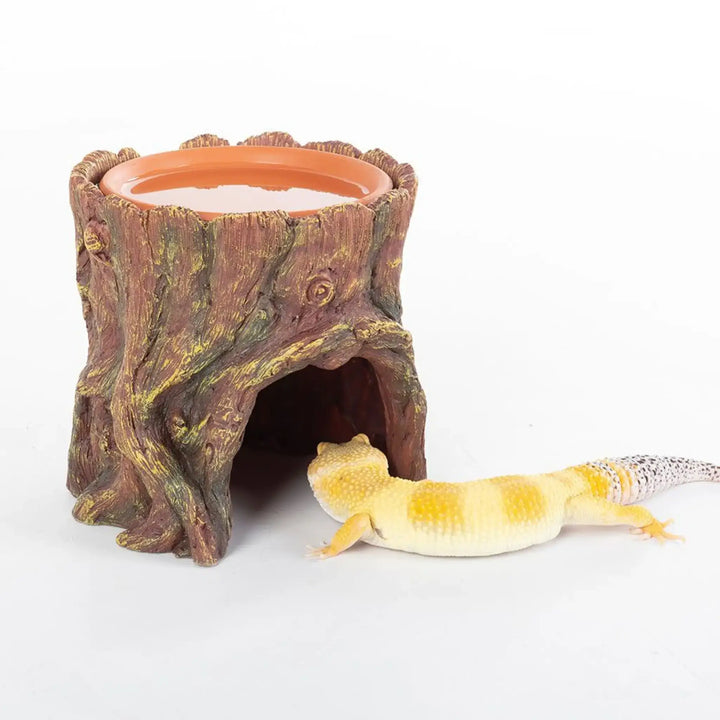 Reptizoo Humid Tree Stump Hideout And Dish Decor