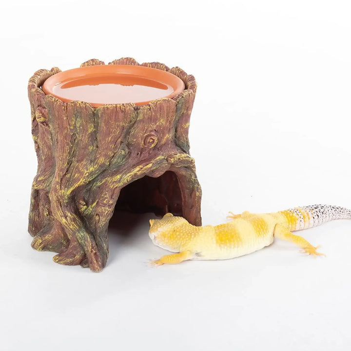 Reptizoo Humid Tree Stump Hideout And Dish Decor