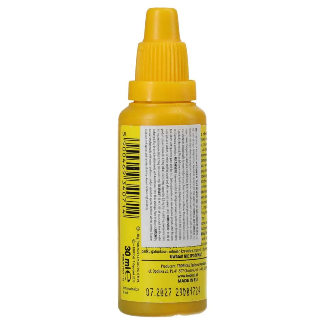 Tropical Multimineral 30ml - back label of dropper bottle