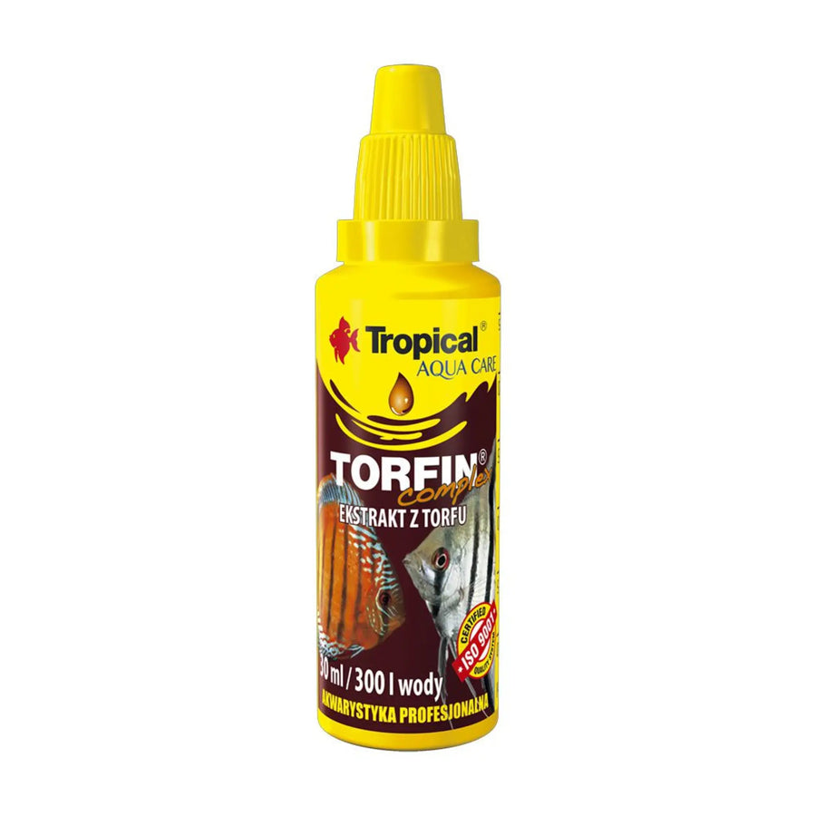 Tropical Torfin Complex 30ml - yellow bottle with brown label with discus fish