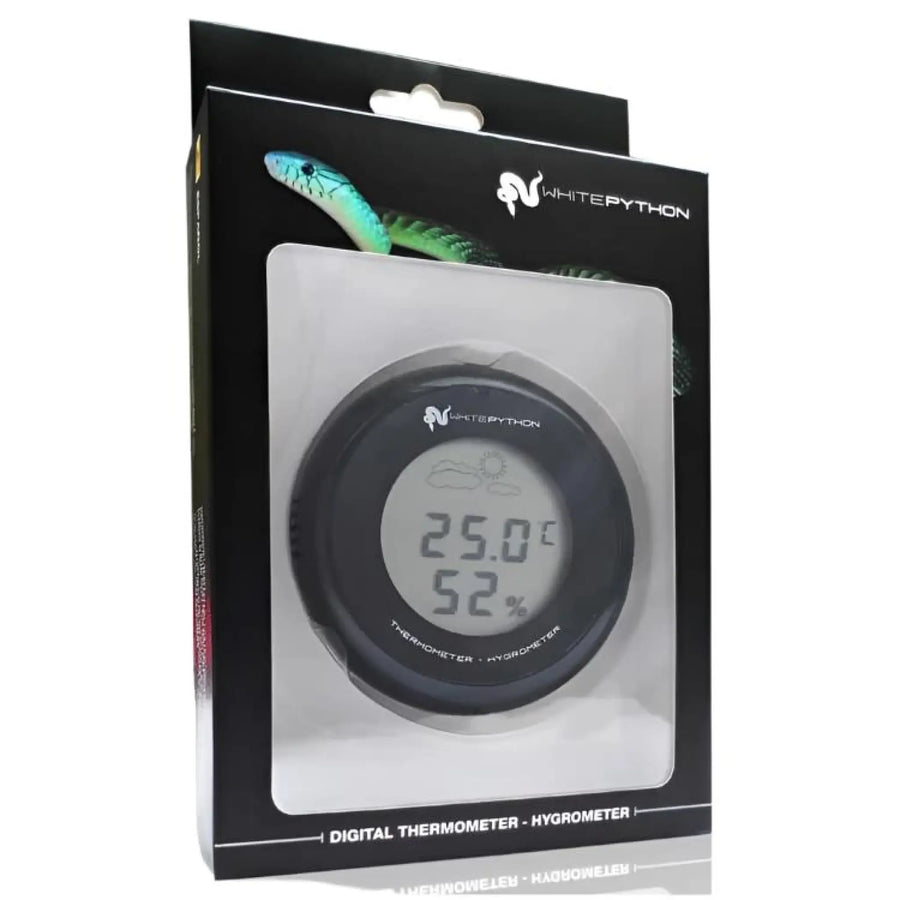 White Python Digital Thermometer - Hygrometer Heating