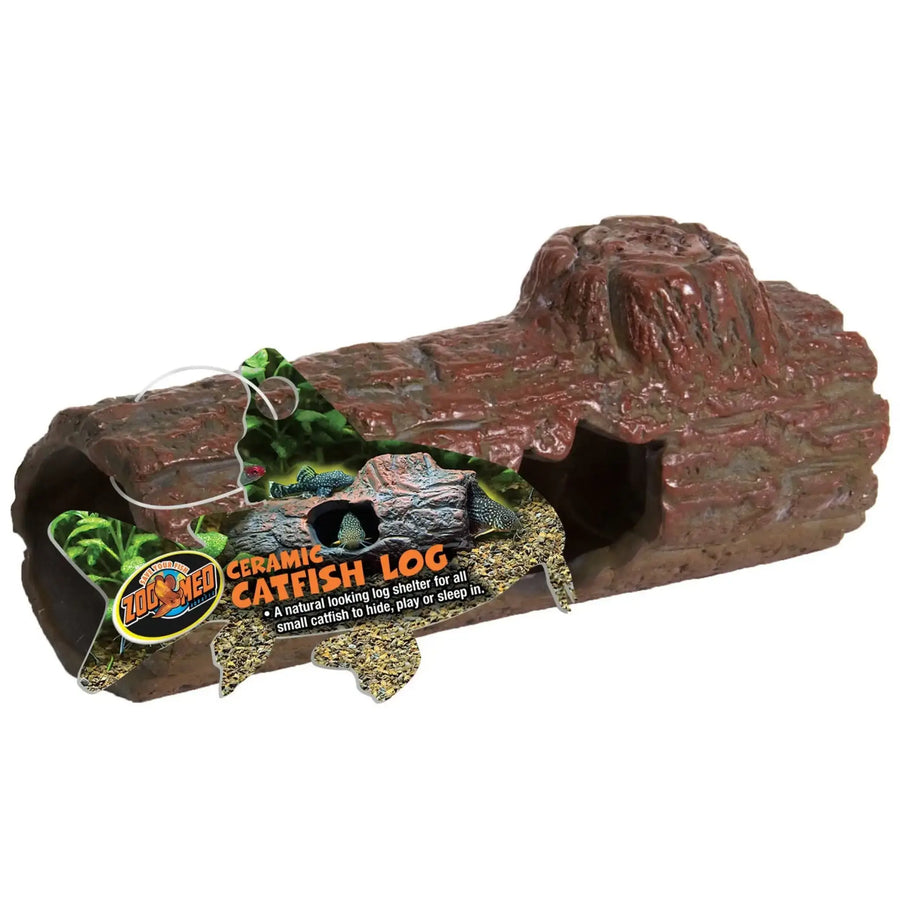 Zoo Med Ceramic Catfish Log Aquatic Supplies